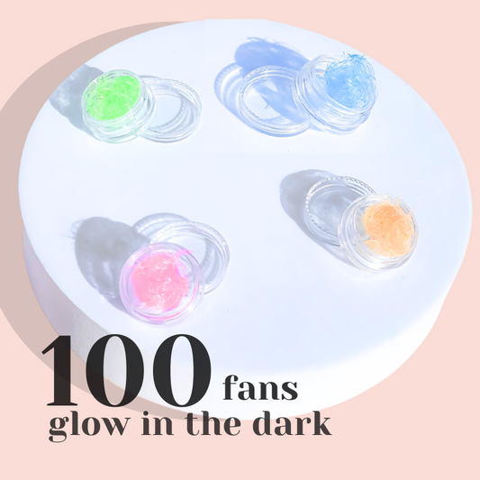 Glow in the Dark Coloured Pro-made Lashes | 100 Fans
