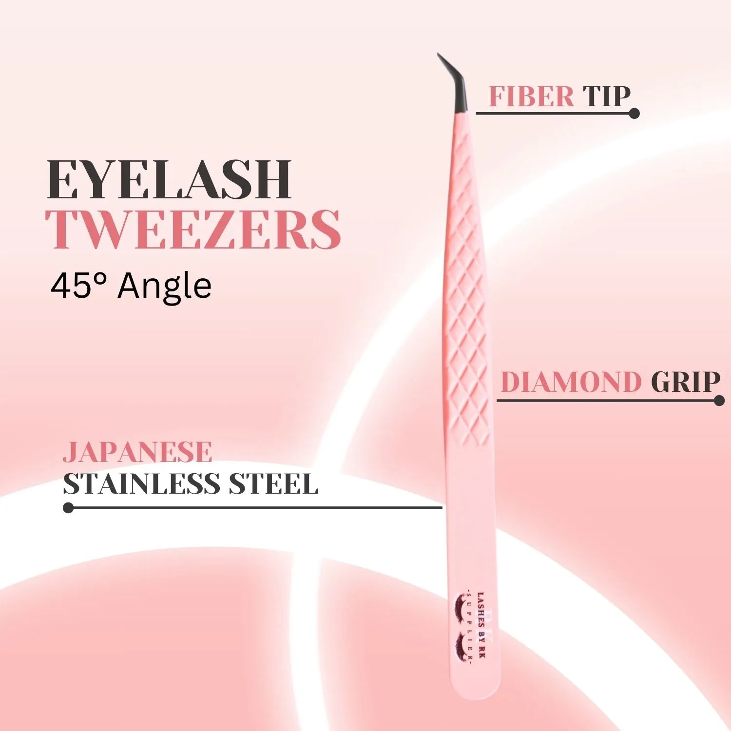 Pink Volume Lash Tweezers –  45°