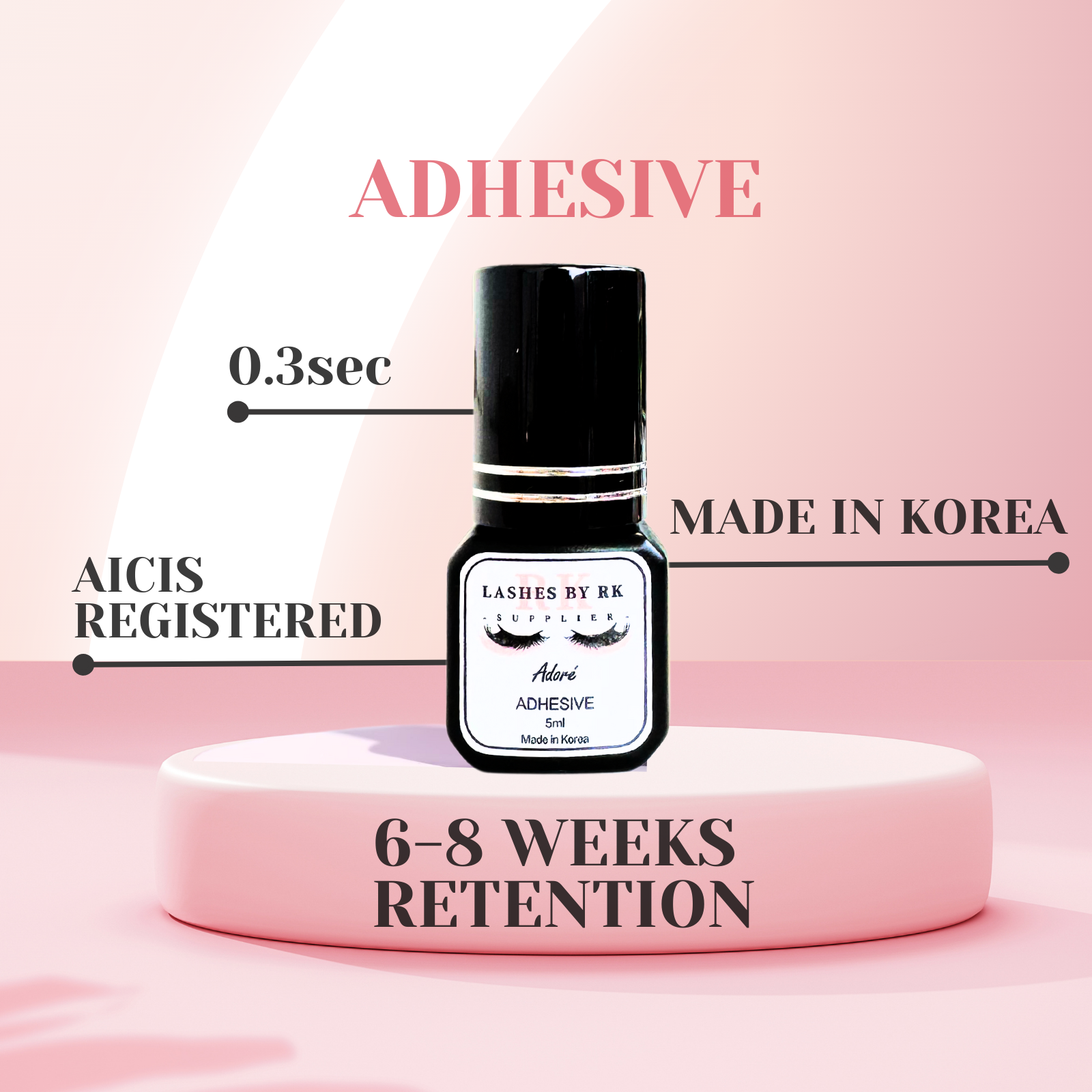 Adoré Wide Humidity Adhesive 0.3sec | Eyelash Extension Glue