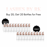 Set of 20 Free clear lash bottles with rose gold caps.