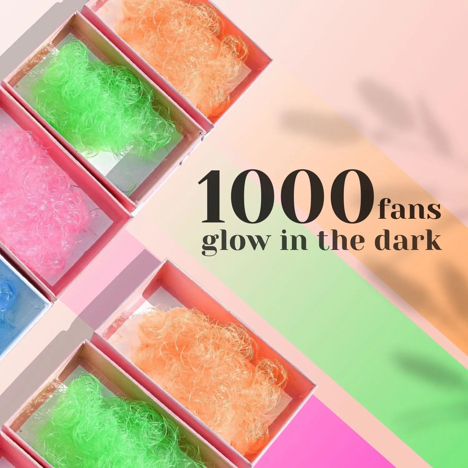 Glow in the Dark Coloured Promade Lashes | 1000 fans