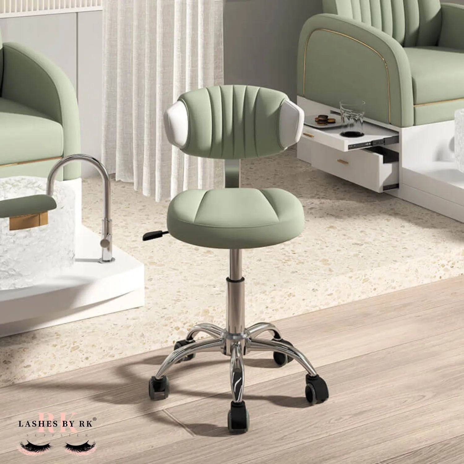 Lux Beauty Saddle Stool With Back Rest