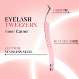 Pink Volume Lash Tweezers –  Inner Corner