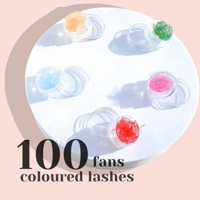 Single Size Pro-made Coloured Fans | 100 fans