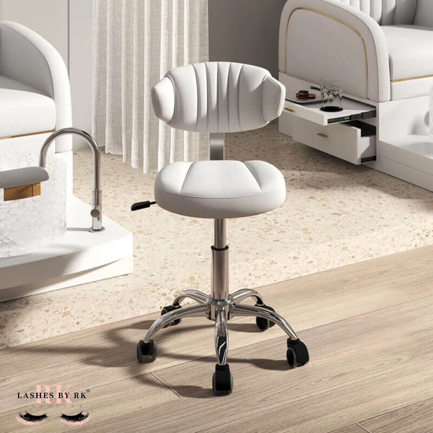 Lux Beauty Saddle Stool With Back Rest